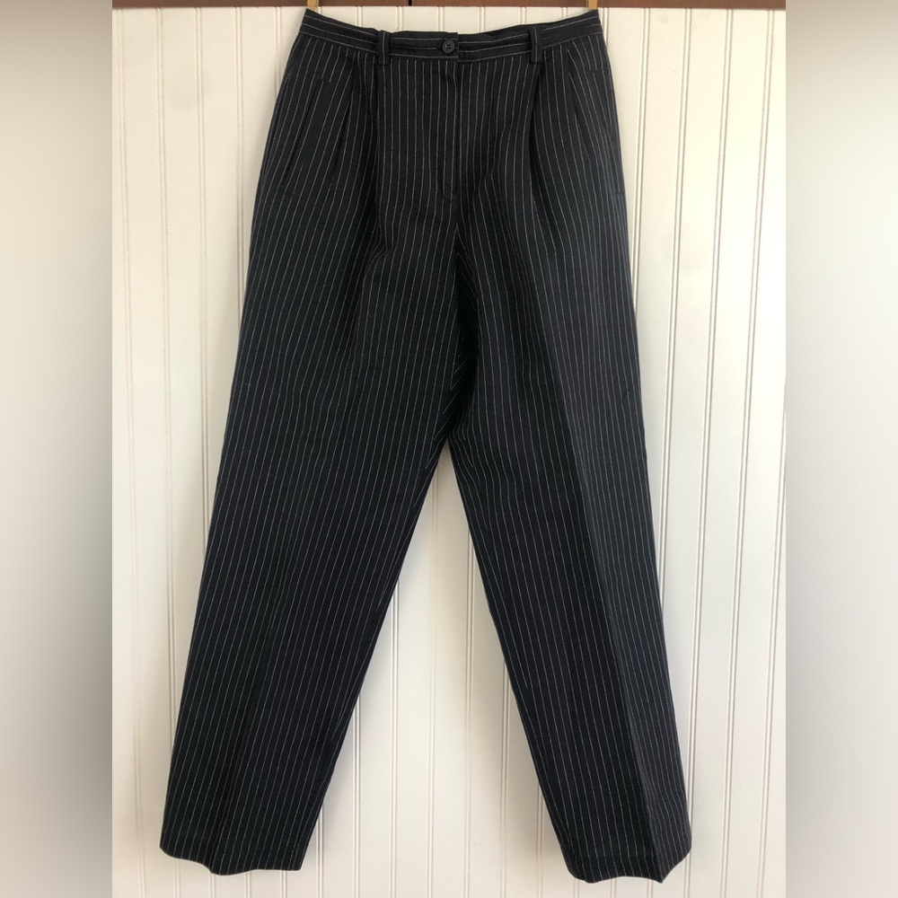 Liz Claiborne Black Pinstripe Trousers